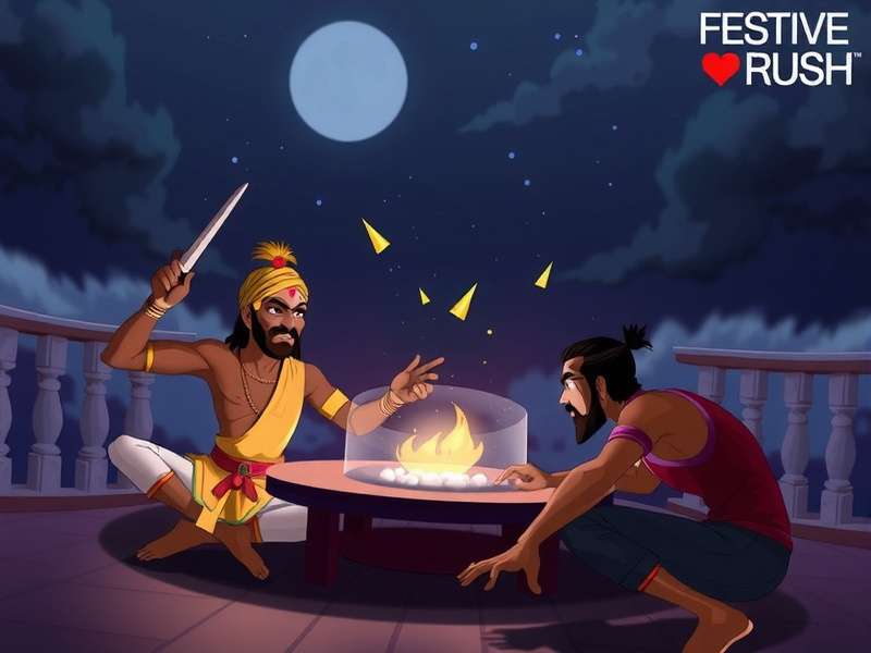 Indian gaming community playing together Festive Hue Rush Indian Players